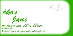 akos jani business card